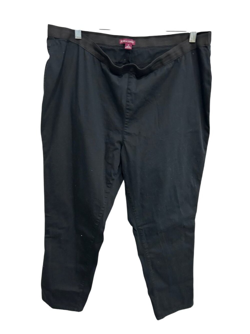 Jessica London Plus Black Stretch Cotton Spandex Pants Elastic Waistband Sz 22